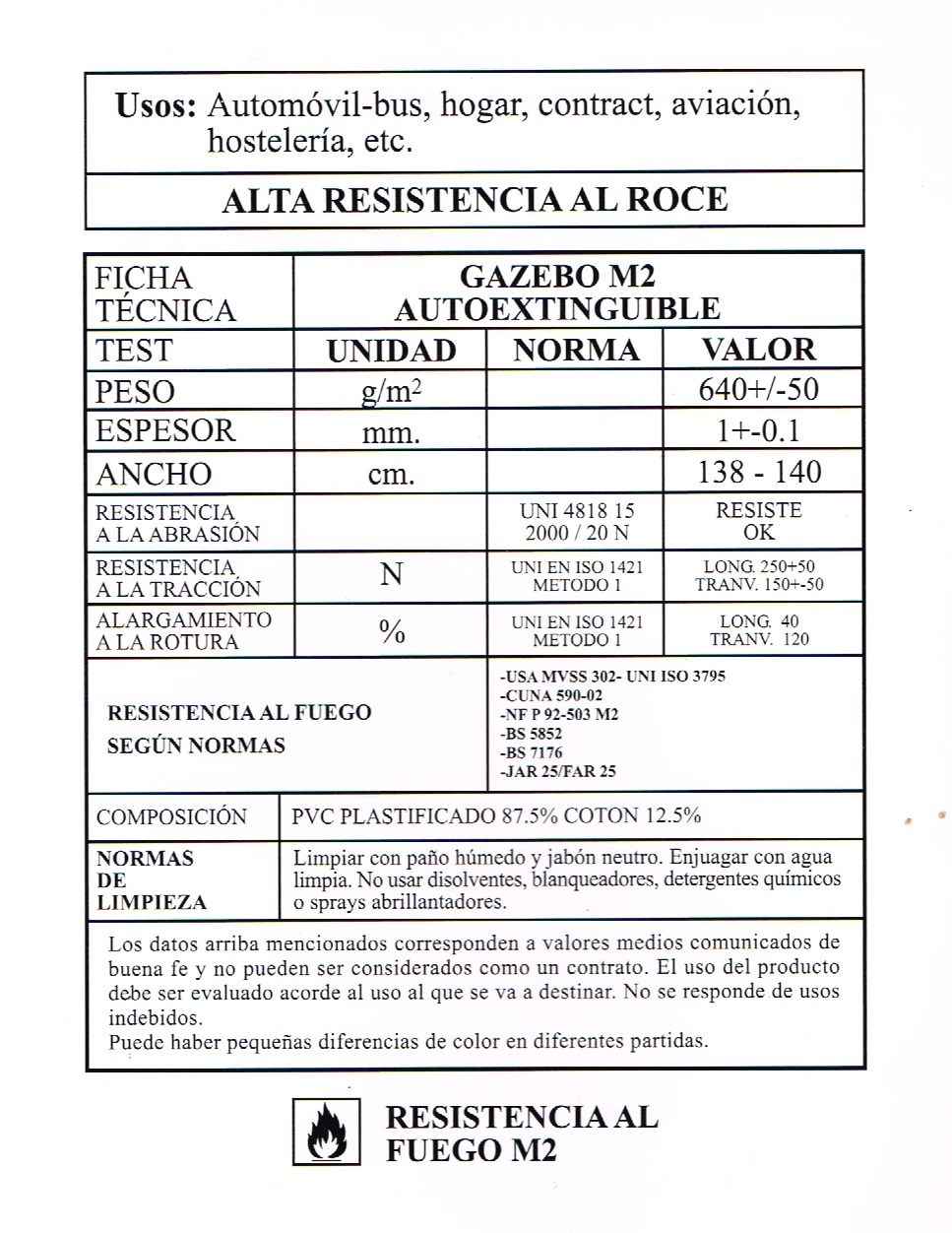 GACEBO CARACTERISTICAS