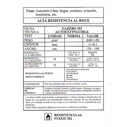 GACEBO CARACTERISTICAS